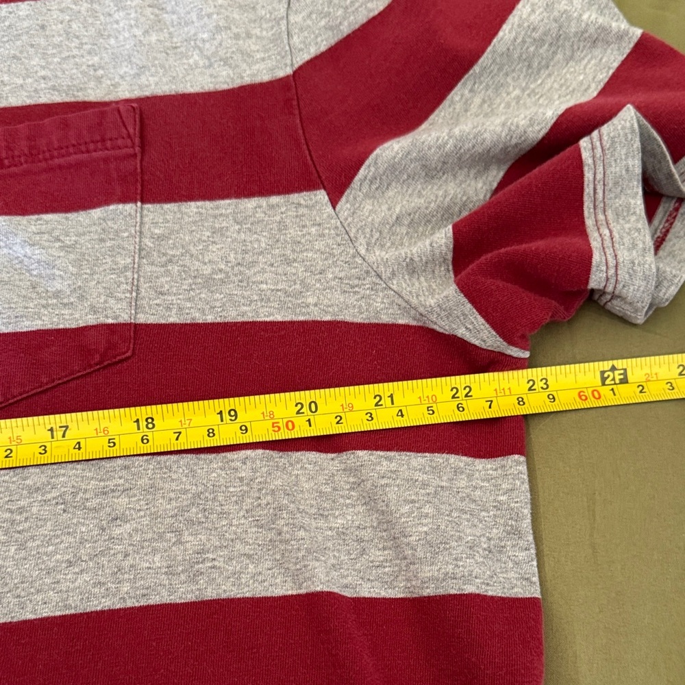 Tommy Hilfiger Men's Burgundy and Gray Striped Tee - 100% cotton - Picture 4 of 6